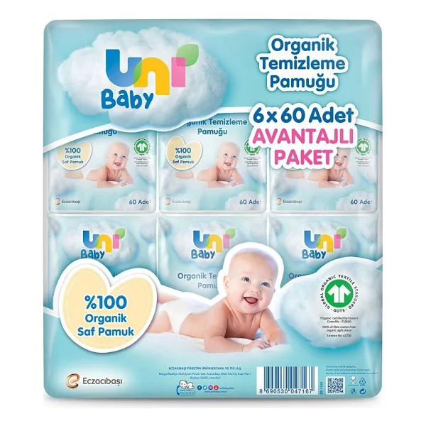 Uni Baby Bebek Temizleme Pamuğu 6x60 Adet (2 Adet) - Görsel 4