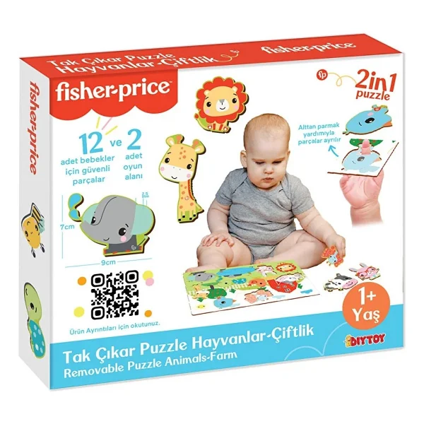 Fisher-Price Fisher Price Tak Çıkar Puzzle Hayvanlar - Görsel 4