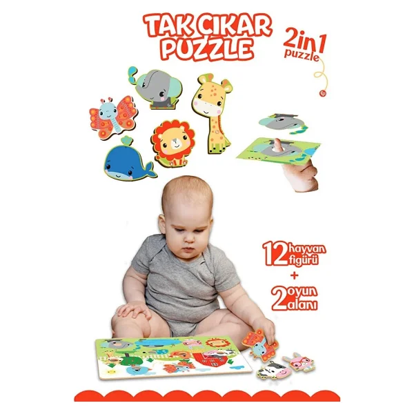 Fisher-Price Fisher Price Tak Çıkar Puzzle Hayvanlar - Görsel 6