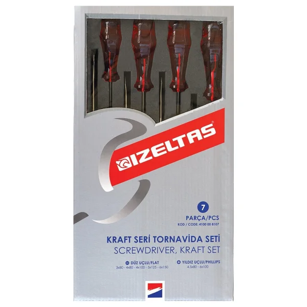 İzeltaş Kraft 4100008107 7 Parça Tornavida Seti - Görsel 4
