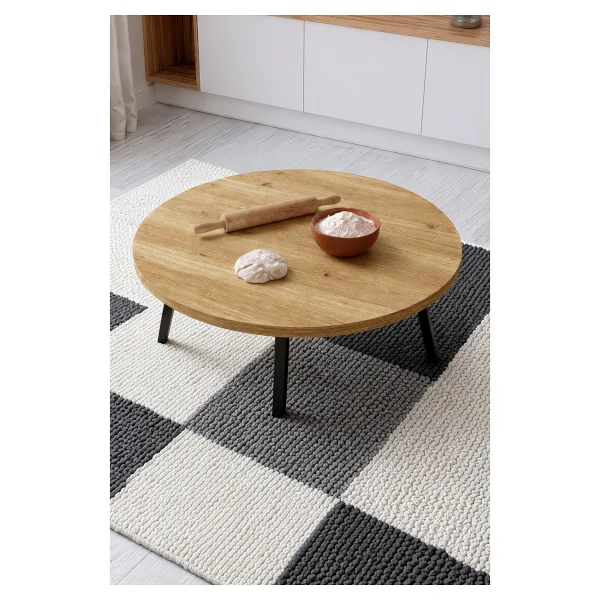 Bofigo Yemek Masası Katlanabilir Yer Sofrası Oyun Masası Aktivite Masası Etkinlik Masası 80 Cm Beyrut Safir - Safir Meşe - Görsel 2