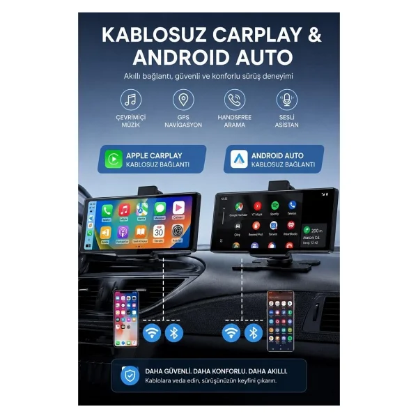 Torima T94c41 Wi-Fi Bluetooth 4K Carplay Ön-Arka Araç Kamerası - Görsel 4