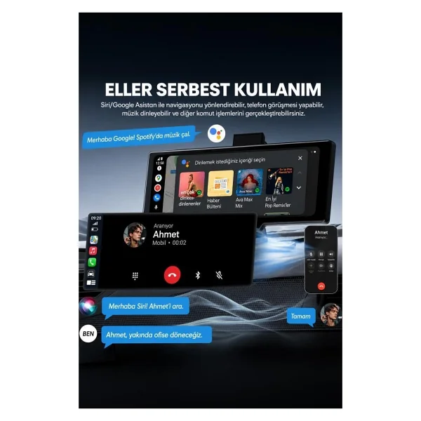 Torima T94c41 Wi-Fi Bluetooth 4K Carplay Ön-Arka Araç Kamerası - Görsel 6