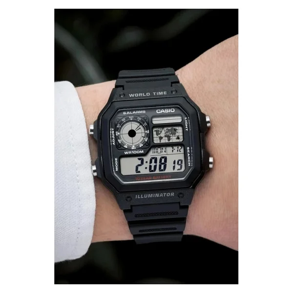 Casio Standart Ae-1200wh-1avdf Antrasit Silikon Kordon Erkek Kol Saati - Görsel 2