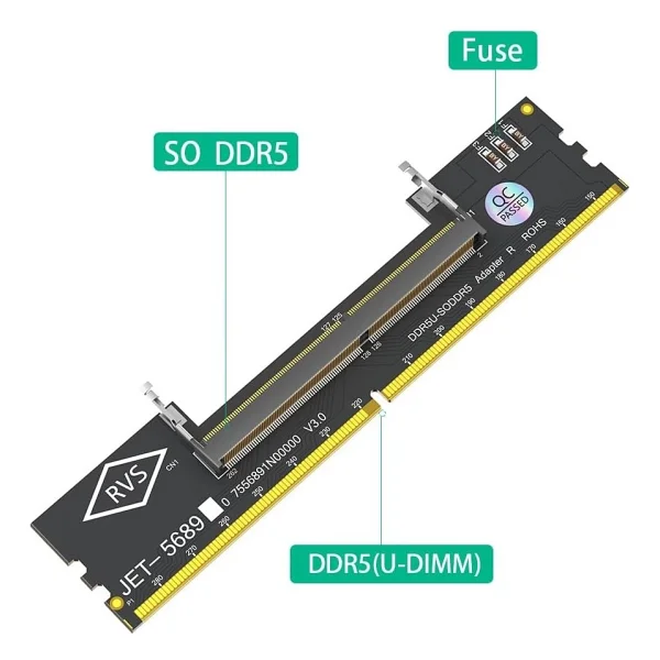 Jet-5689 DDR5 Notebook Bellek So-Dımm To Masaüstü Bellek Dımm Adaptör Kartı Jbdd0006-003 - Görsel 2