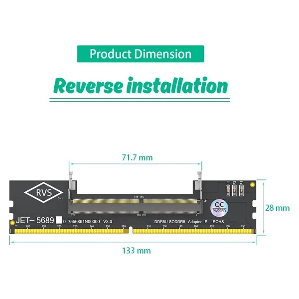 Jet-5689 DDR5 Notebook Bellek So-Dımm To Masaüstü Bellek Dımm Adaptör Kartı Jbdd0006-003 - Görsel 4