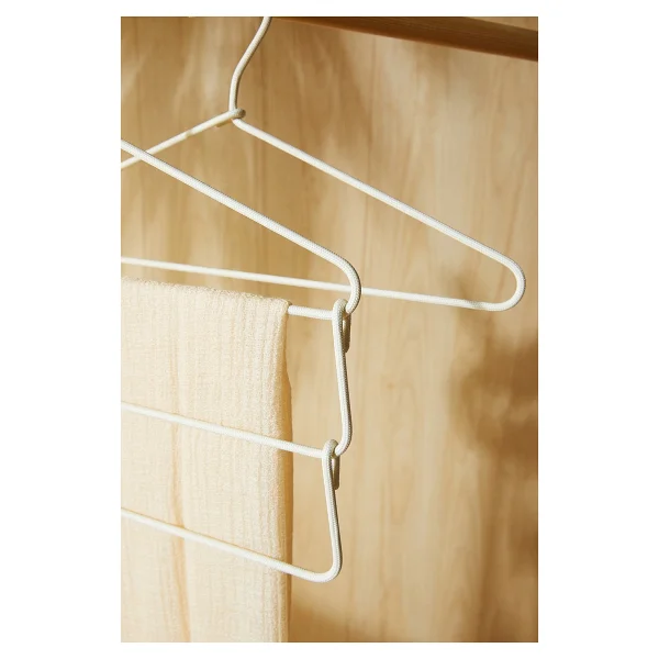 Ocean Home Textile 4'lü 3 Katlı Ekru Renk Kumaş Kaplı Metal Giysi Askısı 42 X 41 X 0.5 Cm - Görsel 2