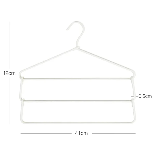 Ocean Home Textile 4'lü 3 Katlı Ekru Renk Kumaş Kaplı Metal Giysi Askısı 42 X 41 X 0.5 Cm - Görsel 6