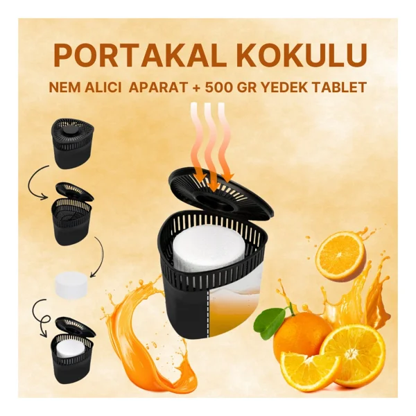 Siyah Portakal Üçgen Nem Alıcı Aparat Rutubet Ve Koku Giderici 500 Gr - Görsel 7
