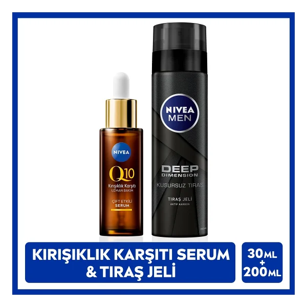 Nıvea Men Erkek Tıraş Jeli Deep Dimension 200ml Ve Q10 Kırışıklık Karşıtı Çift Etkili Cilt Serumu 30ml - Görsel 7