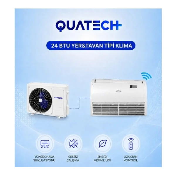 Quatech 24.000 Btu/H A++ Enerji Sınıfı R32 Yer&Tavan Tipi Inverter Klima - Görsel 6