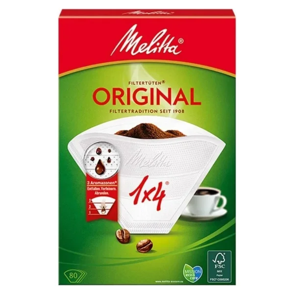 Melitta Original Beyaz 1x4 Filtre Kahve Kağıdı 80'li - Görsel 5