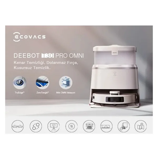 Ecovacs Deebot T30 Pro Omni Çöp İstasyonlu Akıllı Robot Süpürge - Görsel 2