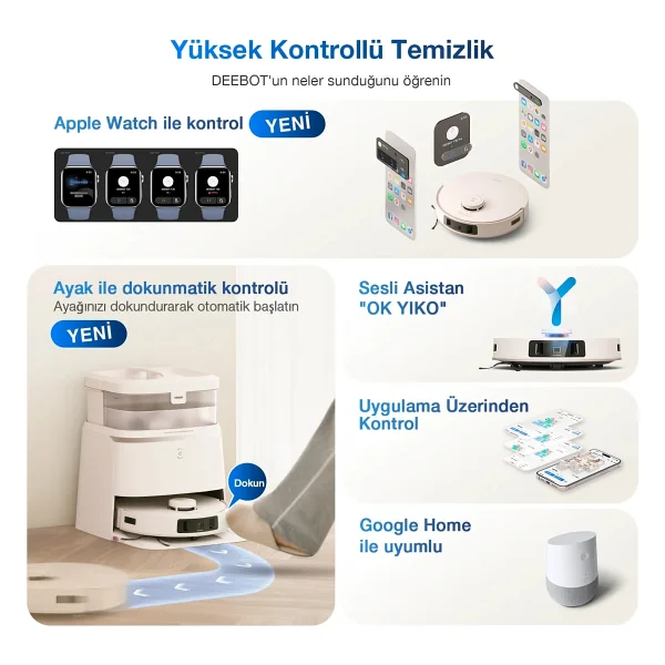Ecovacs Deebot T30 Pro Omni Çöp İstasyonlu Akıllı Robot Süpürge - Görsel 4