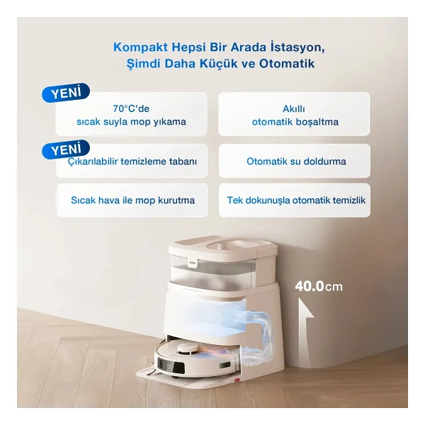 Ecovacs Deebot T30 Pro Omni Çöp İstasyonlu Akıllı Robot Süpürge - Görsel 5