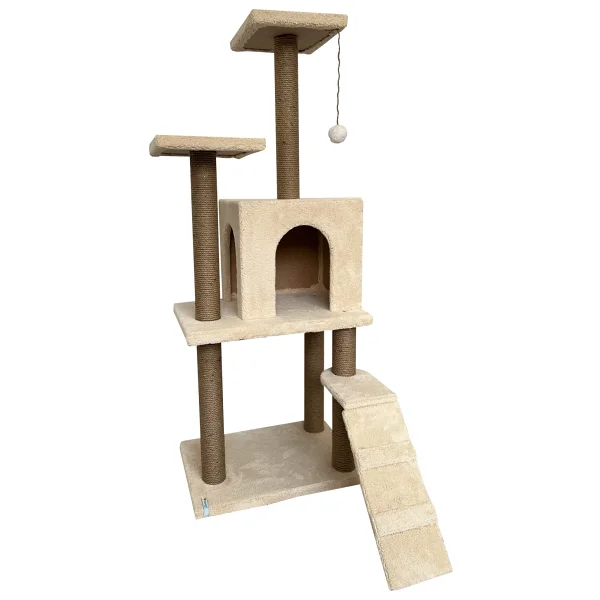 Nursoft B-08 Kedi Tırmalama Ve Oyun Evi - Bej - Görsel 4
