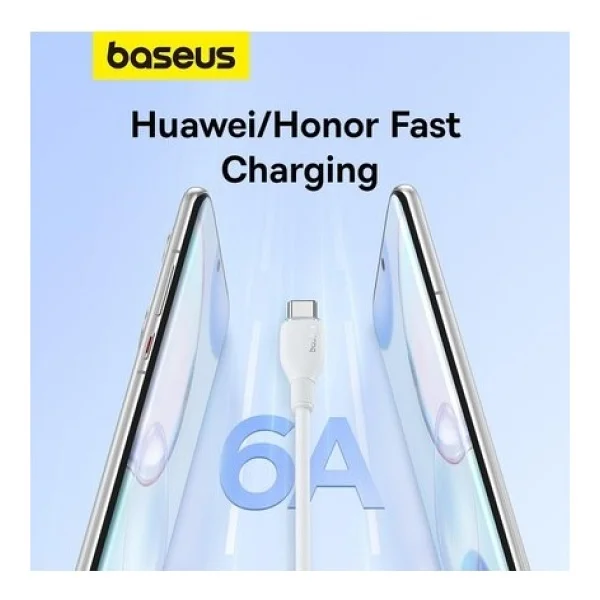 Baseus Pudding 1.2 M Beyaz USB To Type-C Hızlı Şarj Kablosu - Görsel 6