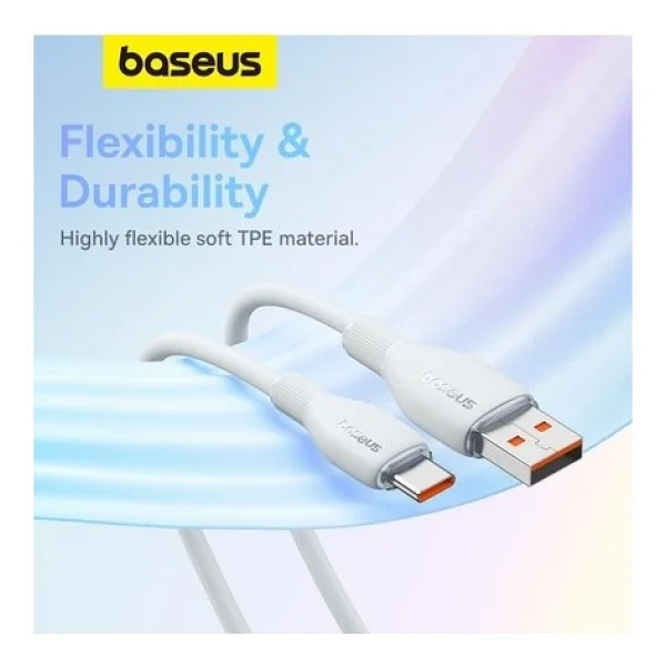 Baseus Pudding 1.2 M Beyaz USB To Type-C Hızlı Şarj Kablosu - Görsel 7