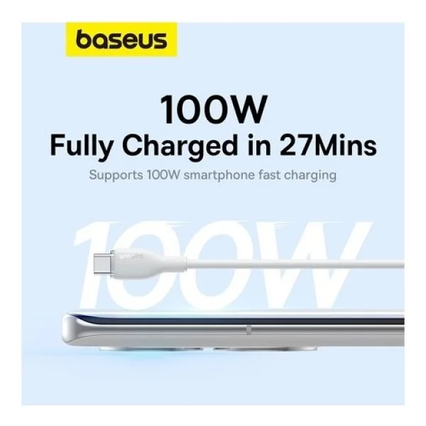 Baseus Pudding 1.2 M Beyaz USB To Type-C Hızlı Şarj Kablosu - Görsel 9