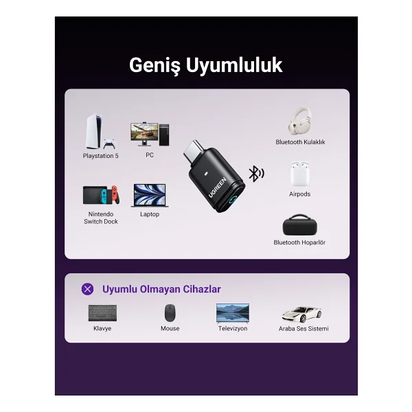 Ugreen 45008 Bluetooth Adaptör - Görsel 3