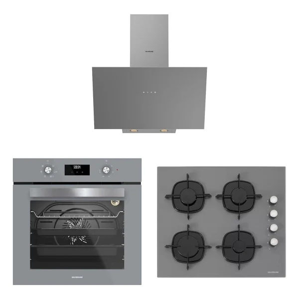 Silverline Gri Ankastre Set Bo6502w02 Fırın Cs5335w02 Cam Ocak 3481 Davlumbaz 3'lü Set - Görsel 7