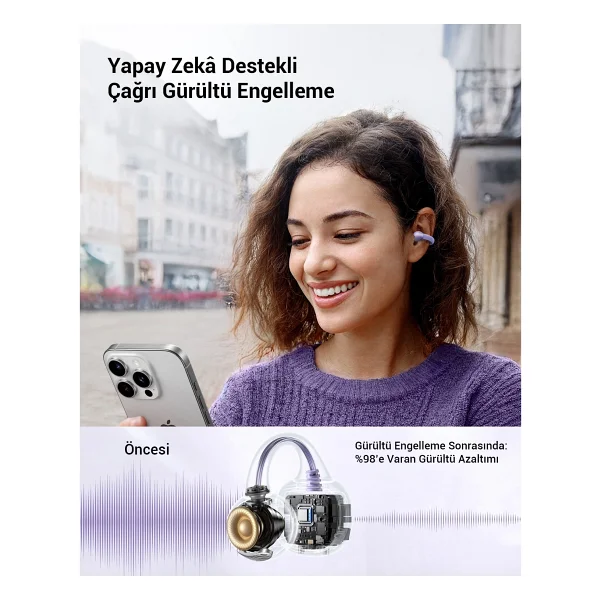 Ugreen Hitune S3 TWS Lila Kulak İçi Bluetooth Kulaklık - Görsel 8