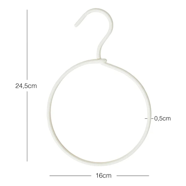 Ocean Home Textile 6'lı Yuvarlak Ekru Renk Kumaş Kaplı Metal Aksesuar Askısı 24.5 X 16 X 0.5 Cm - Görsel 6
