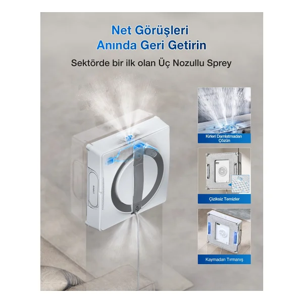 Ecovacs Winbot W2 Pro Cam Silme Robotu - Görsel 5