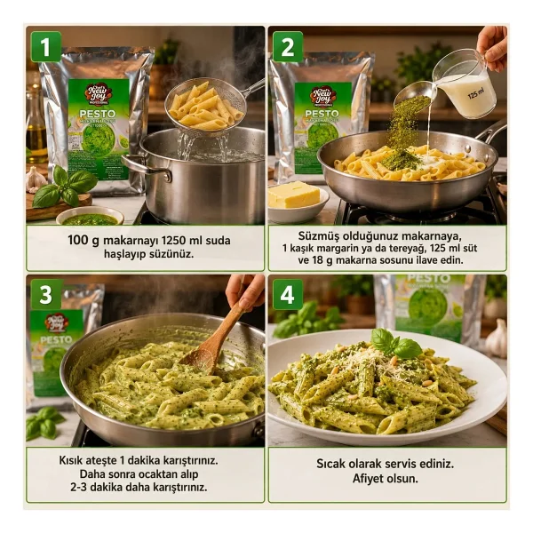 Chef's New Joy Professional 3'lü Gurme Makarna Sosu Seti - Mac Cheese + Alfredo + Pesto (3 X 1000g) - 3 Kg - Görsel 5