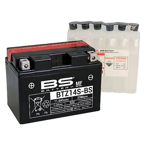 Bs Btz14s-Bs Mf 12 V 11.8 Ah 230 A En Motosiklet Aküsü - Görsel 2