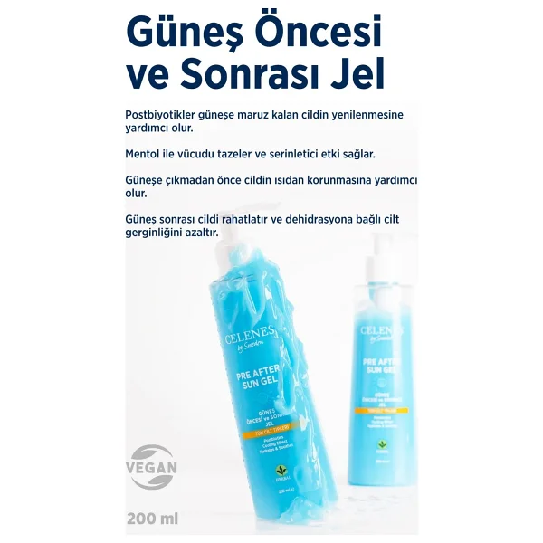 Celenes By Sweden Herbal Güneş Öncesi Ve Sonrası Jel 200 Ml - Görsel 3