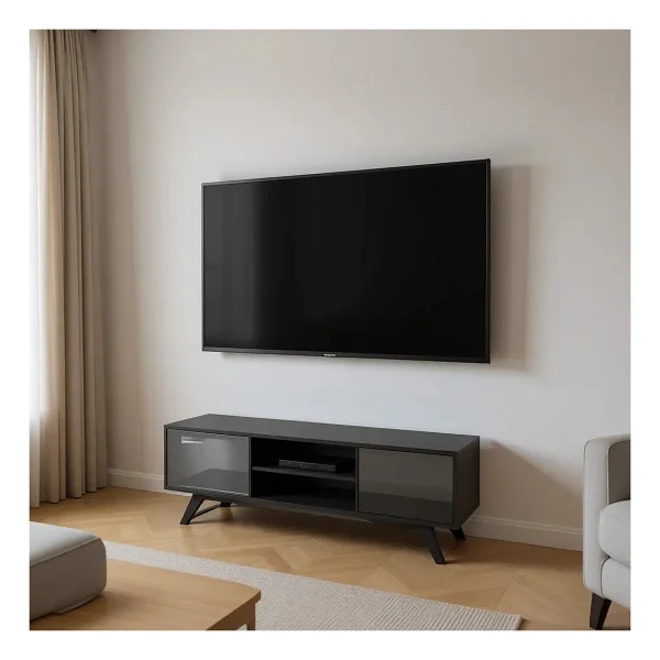 Penta TV Sehpası, Ahşap Ayaklı, Beyaz, 160 Cm - Görsel 6