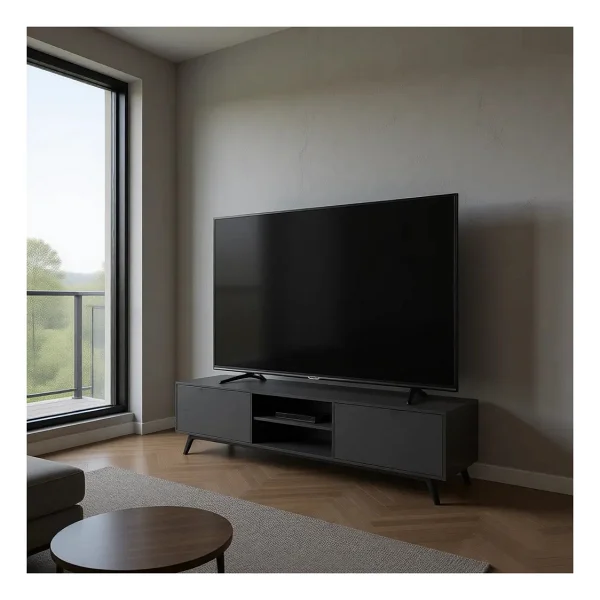 Penta TV Sehpası, Ahşap Ayaklı, Beyaz, 160 Cm - Görsel 8