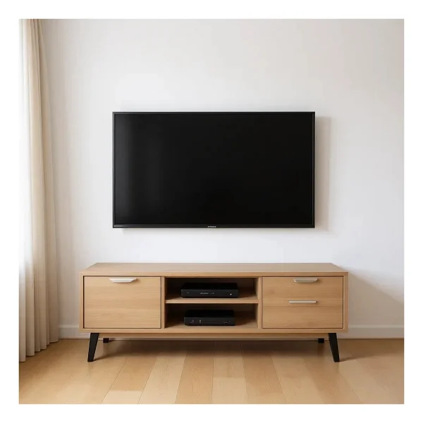 Penta TV Sehpası, Ahşap Ayaklı, Beyaz, 160 Cm - Görsel 10