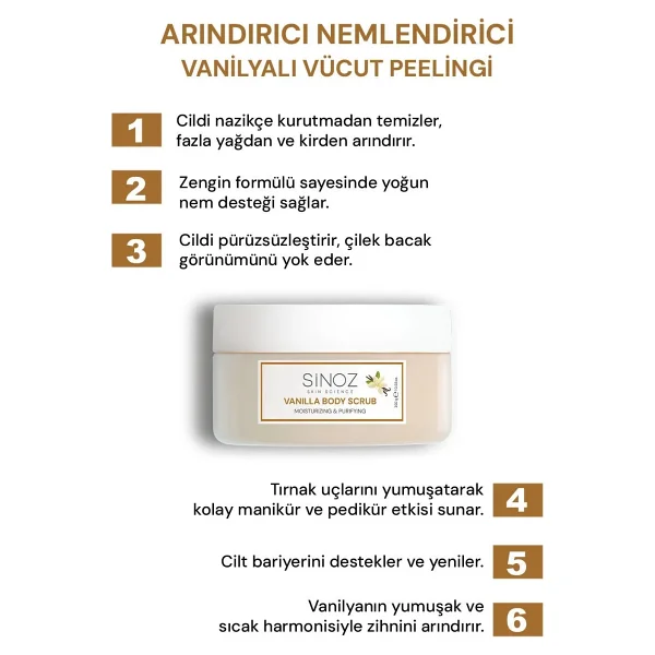 Sinoz Vanilya Arındırıcı Ve Nemlendirici 300 Gr Vücut Peelingi - Görsel 2