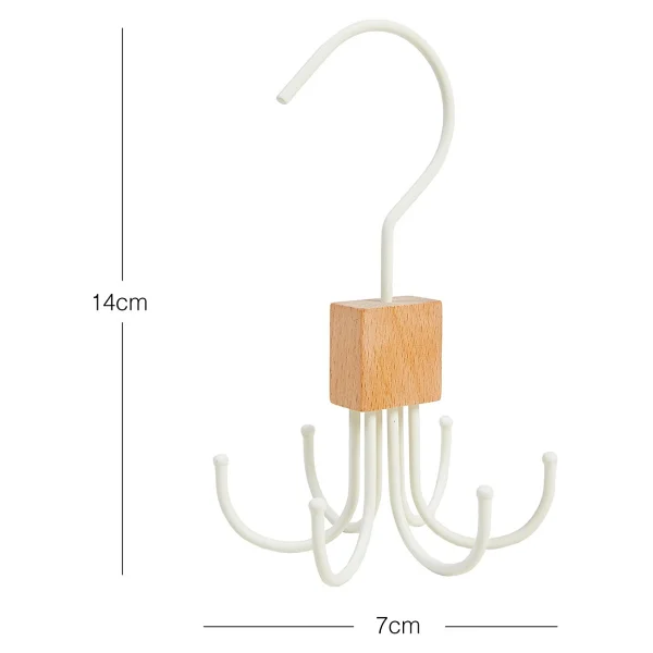 Ocean Home Textile 4'lü 6 Kancalı Mat Beyaz Renk Kauçuk Kaplamalı Metal Çok Amaçlı Askı 14 X 7 Cm - Görsel 7
