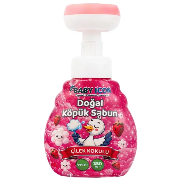 Babyicon Doğal Köpük Sabun Çiçek Form Çilekli Pembe Renkli 350 Ml (2 Adet) - Görsel 2