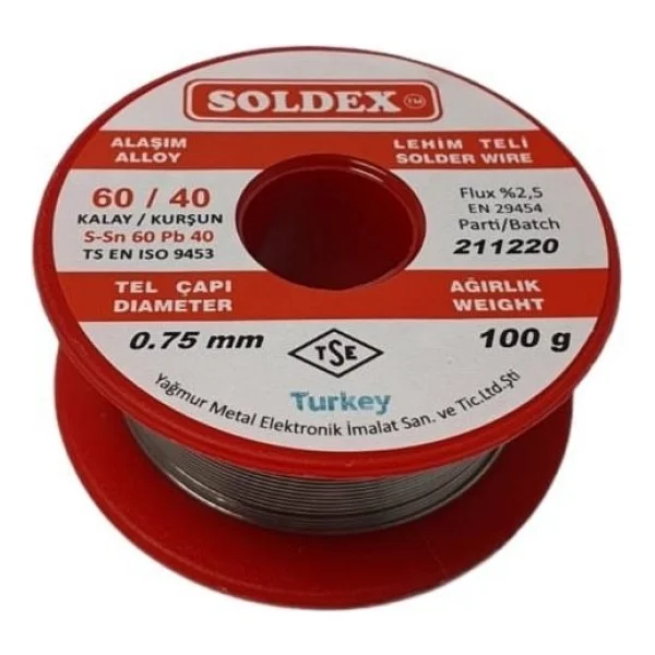 Soldex 60/40 100 Gr 0.75 Mm Lehim Teli - Görsel 3