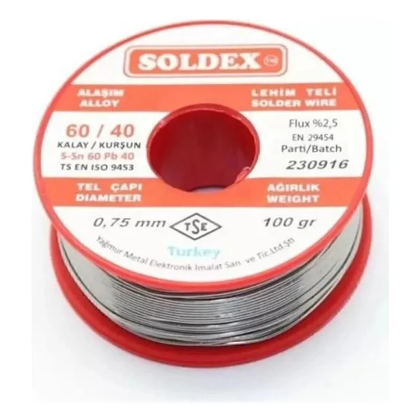 Soldex 60/40 100 Gr 0.75 Mm Lehim Teli - Görsel 4