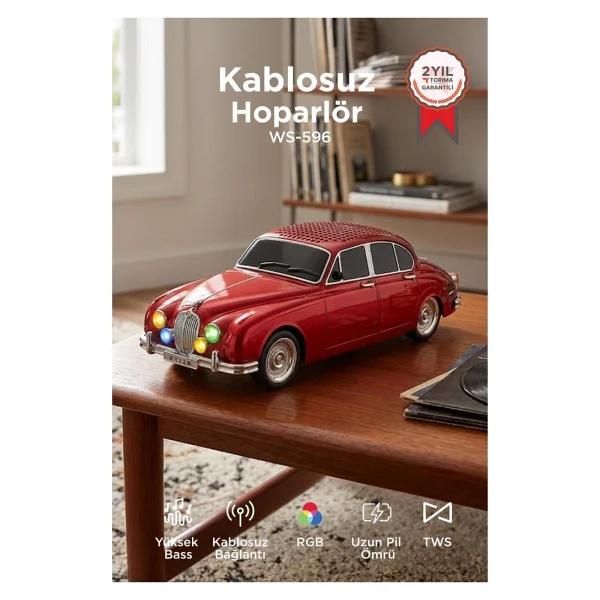 Wster Ws-596 Krem Araba Nostaljik Radyo - Görsel 3