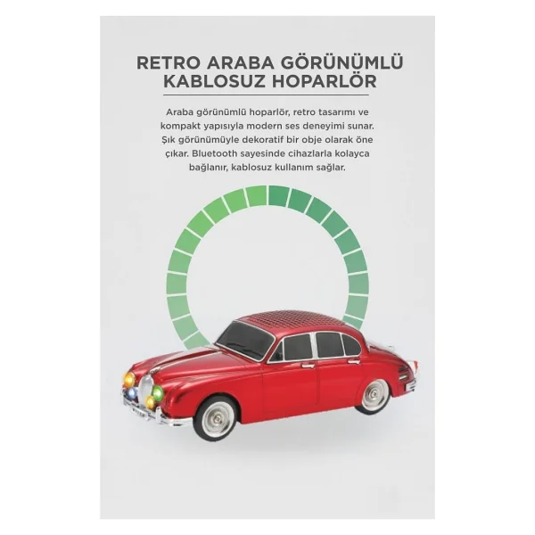 Wster Ws-596 Kırmızı Araba Nostaljik Radyo - Görsel 3
