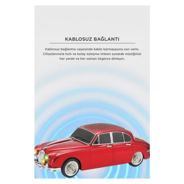 Wster Ws-596 Kırmızı Araba Nostaljik Radyo - Görsel 4
