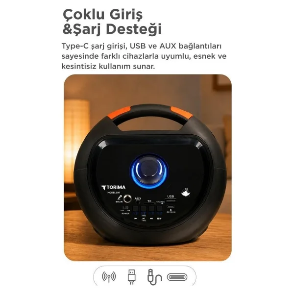 Torima D41 Mikrofonlu Bluetooth Hoparlör - Görsel 4