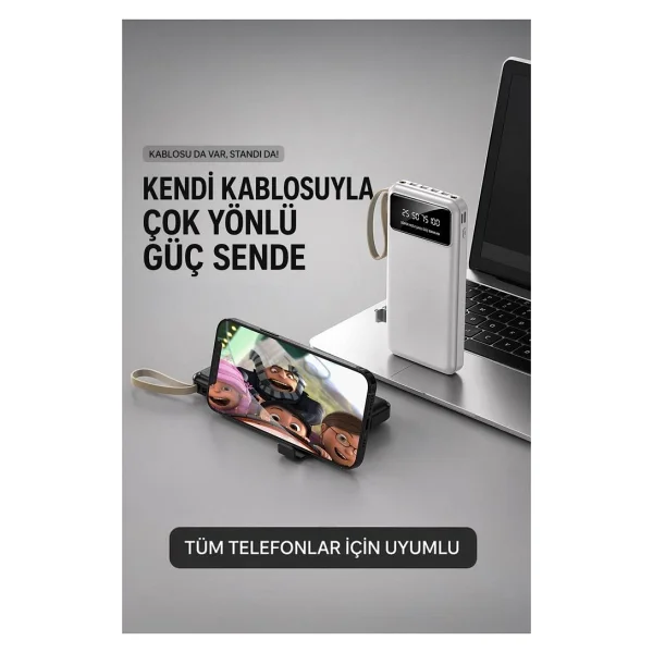 Torima 10.000 mAh Powerbank Hızlı Şarj Özellikli 4 Çıkışlı Beyaz - Görsel 2