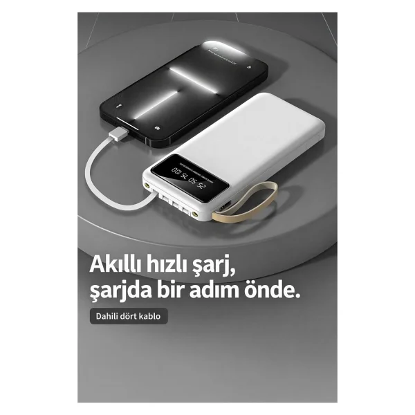 Torima 10.000 mAh Powerbank Hızlı Şarj Özellikli 4 Çıkışlı Beyaz - Görsel 3