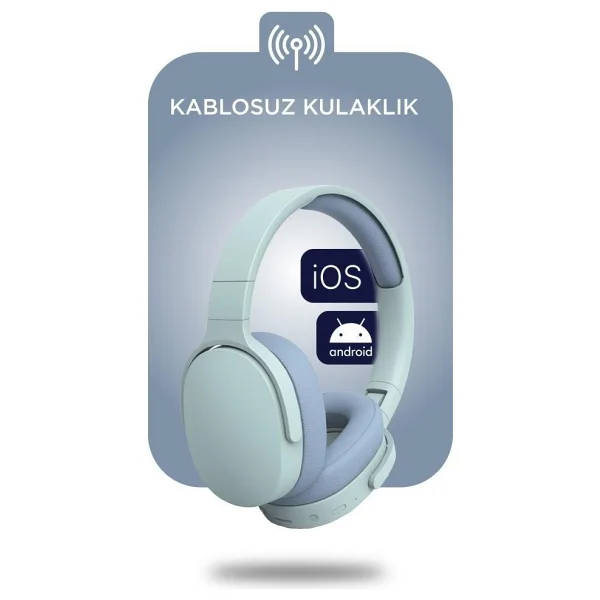 Torima P2961 Mavi Kulak Üstü Bluetooth Kulaklık - Görsel 2