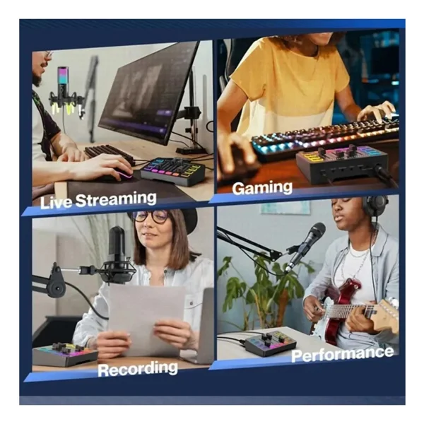 Fifine Ampligame Sc3 USB Gaming Ses Mikseri - Görsel 9