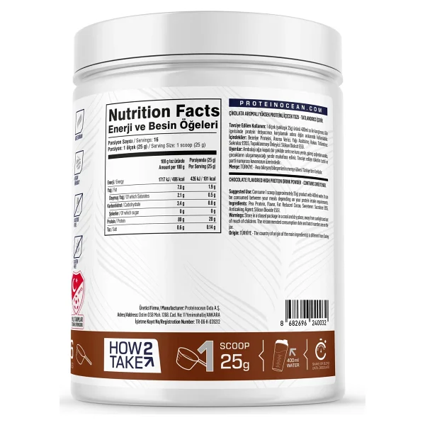 Proteinocean Pea 400 Gr Protein Tozu - Görsel 2