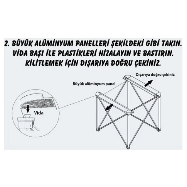 Nurgaz Campout Ng-Akmb 70x70 Cm Alüminyum Katlanır Kamp Masası - Görsel 4