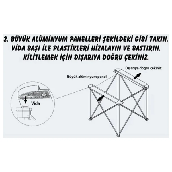 Nurgaz Campout Ng-Akmb 70x70 Cm Alüminyum Katlanır Kamp Masası - Görsel 6